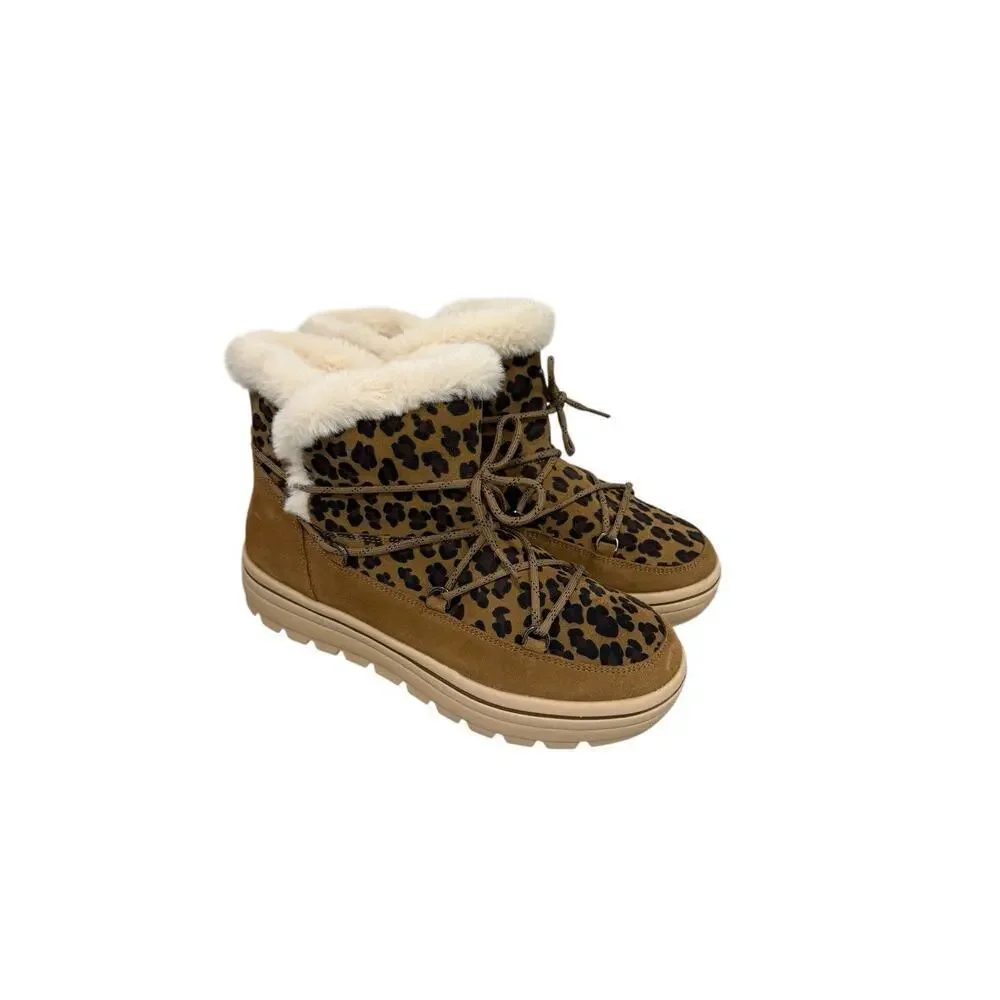 Skechers Women's Street Cleat Warm‎ N Wild Comfort Shoes Natural Womens 9.5